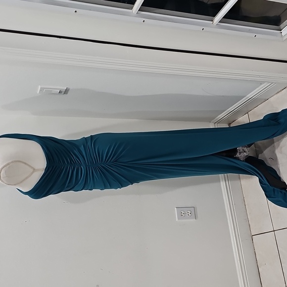 LRL Ralph Lauren Evenings Maxi Gown Size 12 Grèen Glam Gala Event Occasion Noir - Picture 5 of 13